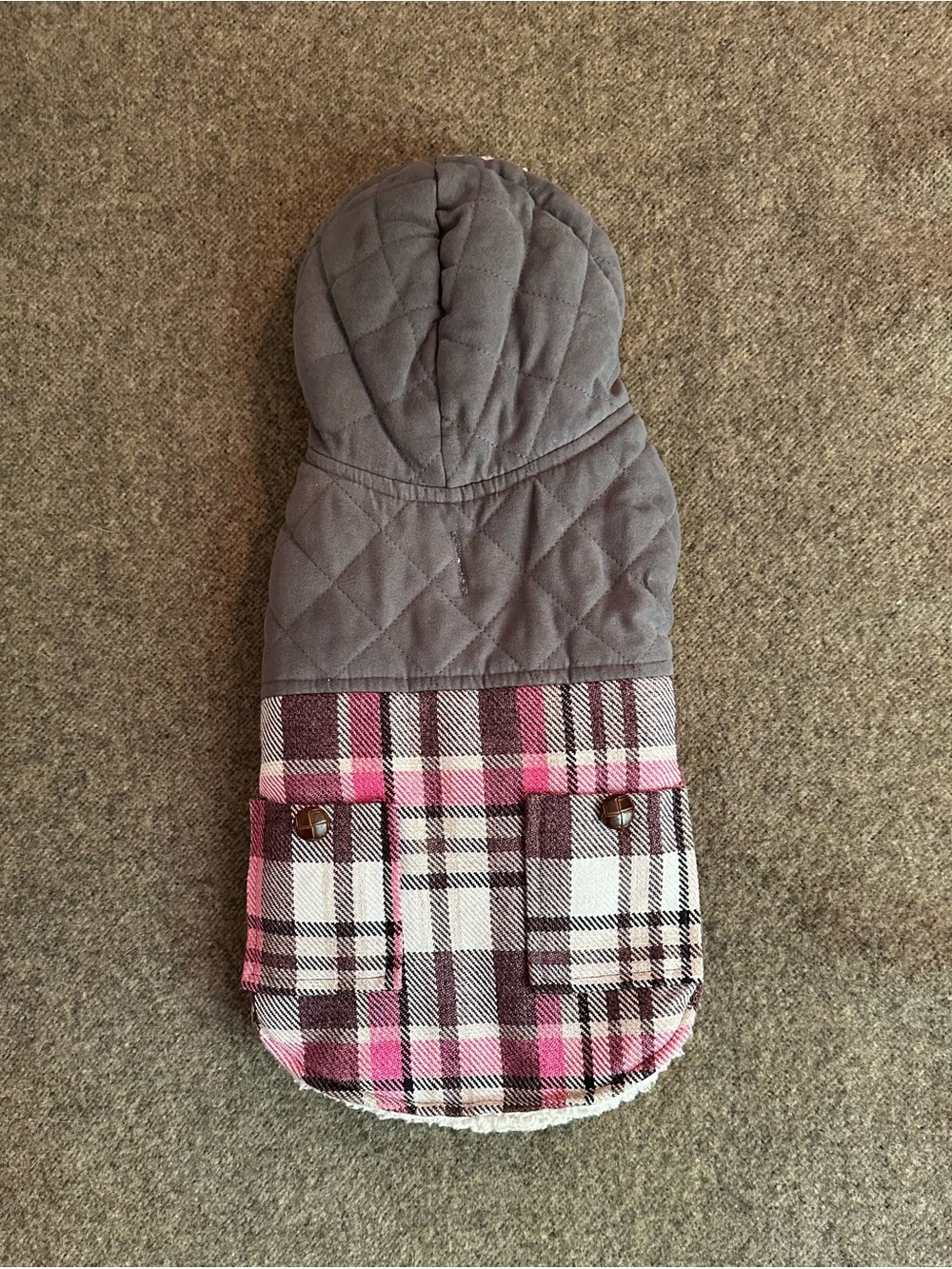 Track & Trail • medium sized dog coat • Sherpa • hooded • Velcro • sturdy